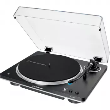 AT-LP70XBTBS, Gira-discos Preto/Prata, pré-amplificador phono integrado, Bluetooth, totalmente automático, acionamento por correia