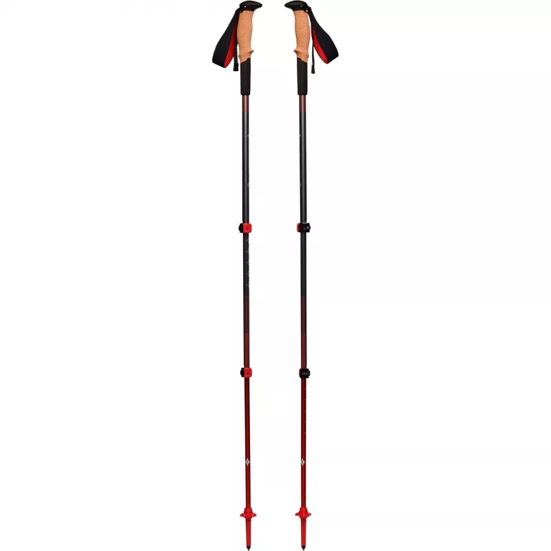 Bastões de trekking Pursuit Shock S/M, equipamento de fitness cinzento/vermelho, 1 par, 110-125 cm