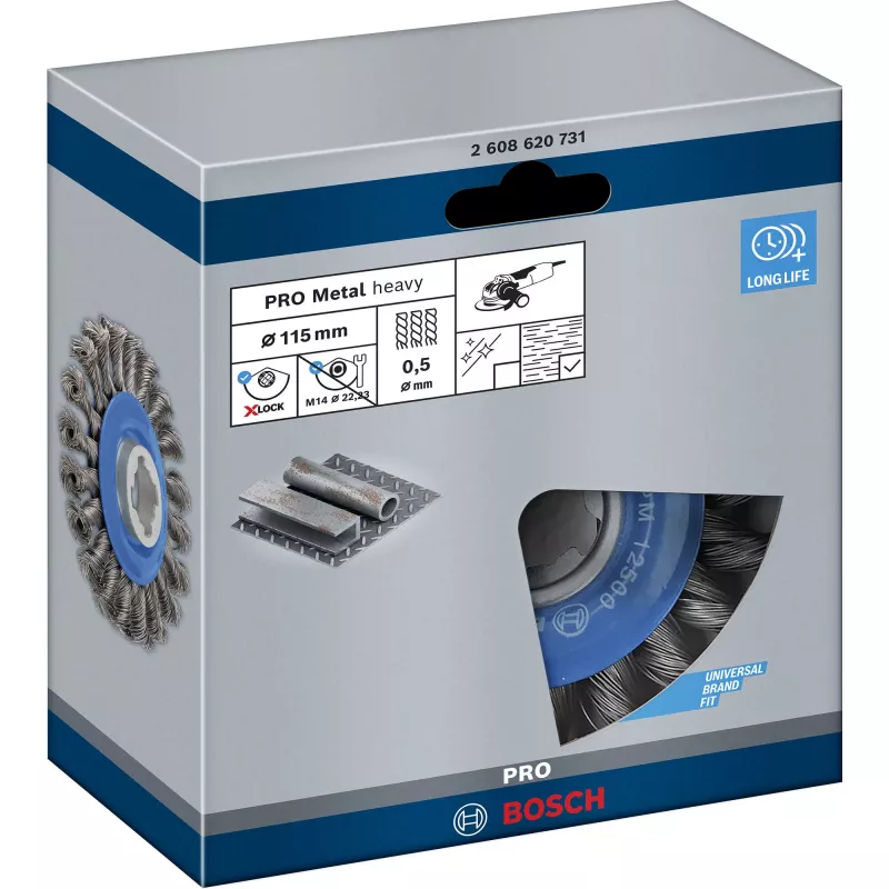 Acessório para rebarbadora Bosch 2 608 620 731 escova de arame