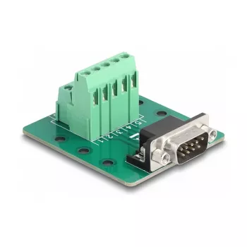 DeLOCK D-Sub 9 pinos conector macho para régua de terminais para calha DIN largura 51 mm profundidade 58 mm altura 30 mm