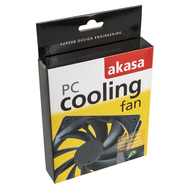 Ventoinha Akasa preta 12cm AK-174BKT-B