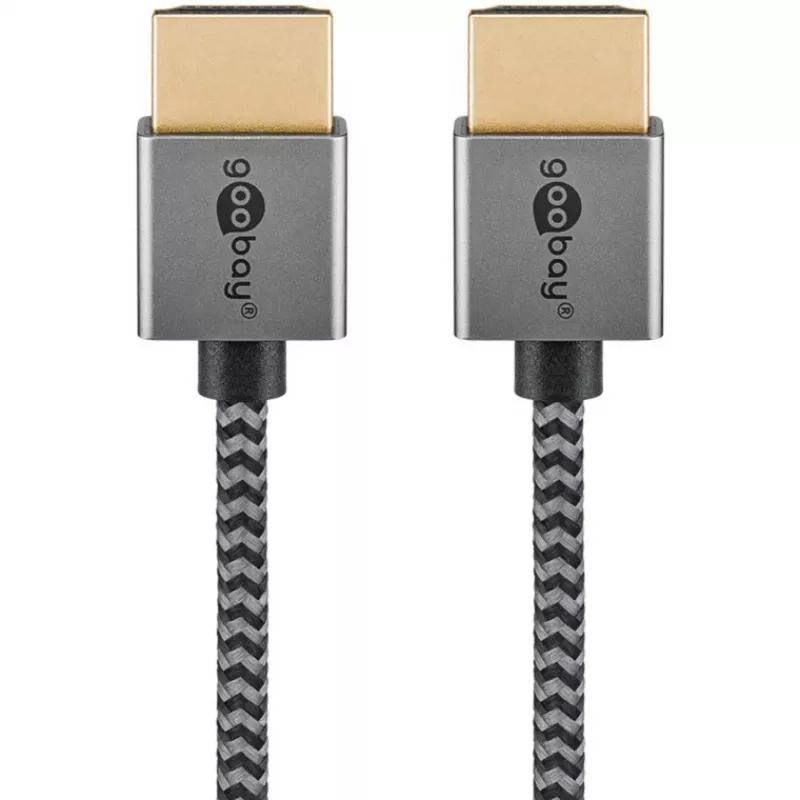 Cabo HDMI Plus Slim High-Speed com Ethernet, 8K @ 60Hz cinzento, 2 metros