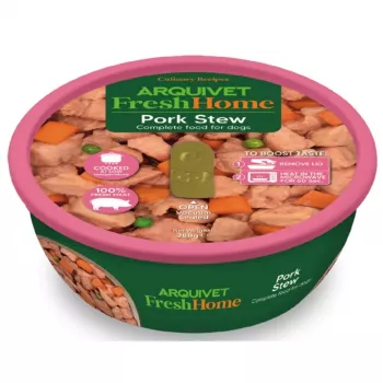 Ração húmida para cães ARQUIVET Fresh Home Gulasz Wieprzowy 280 g – porco, monoproteico, alimento completo