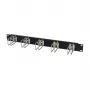 Painel de gestão de cabos de rack 1U metal com 5 suportes grandes, ALLNET ALL-S0002251, preto