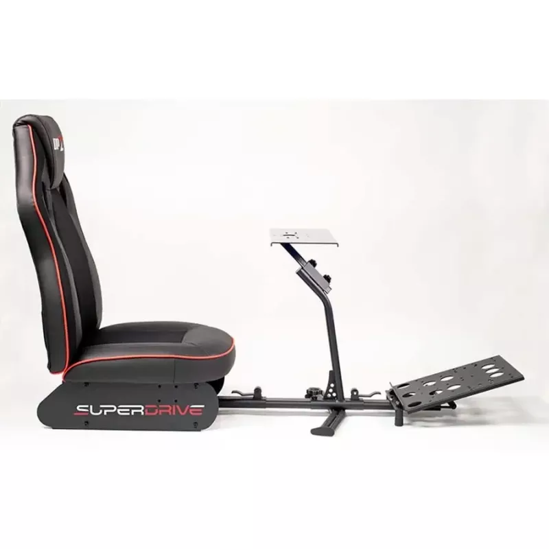 Cockpit de corridas Subsonic SA5681 preto vermelho pele sintética malha metal