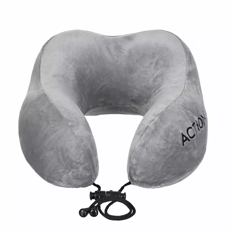 Almofada de viagem ortopédica para pescoço ActionMed PO400AM, enchimento de espuma, cinzento – suporte para pescoço e nuca