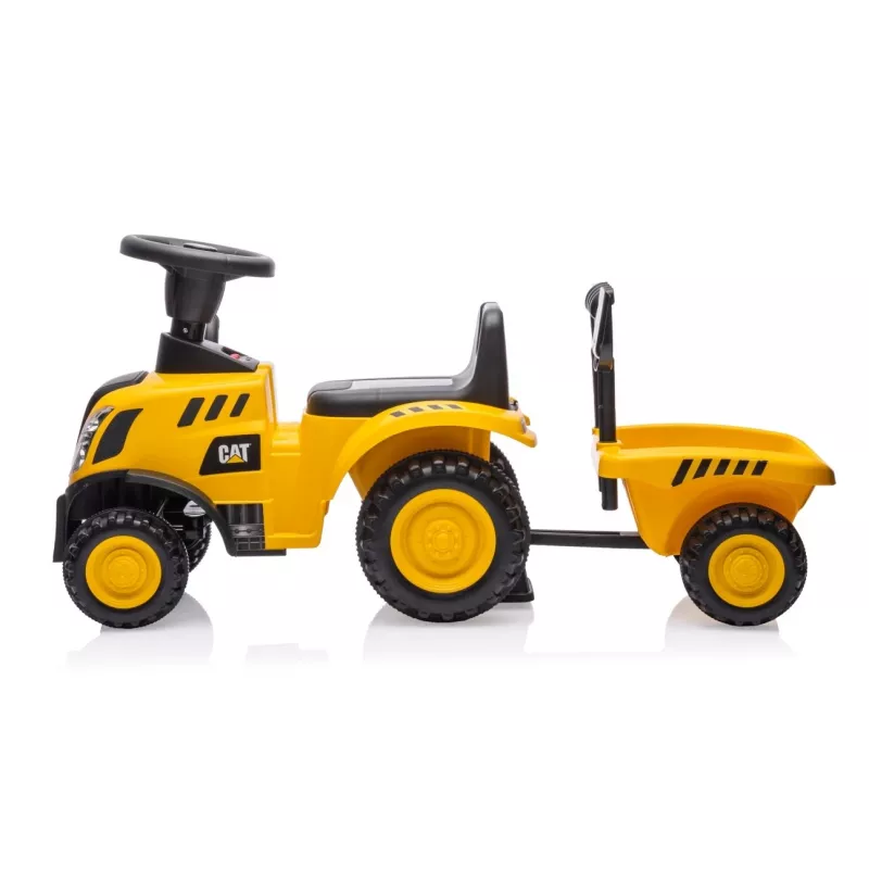 Veículo CAT trator com atrelado amarelo para montar