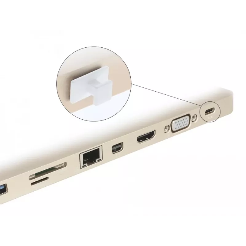 Tampa antipoeira para conector fêmea USB Type-C DeLOCK 64097