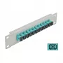 Patch panel de fibra ótica DeLOCK 10 polegadas 12 portas SC simplex aqua 1U cinzento