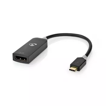 Adaptador USB Nedis USB 3.2 Gen1 - USB-C™ macho, DisplayPort fêmea, 0,20 m, Redondo, banhado a ouro, PVC, cinzento