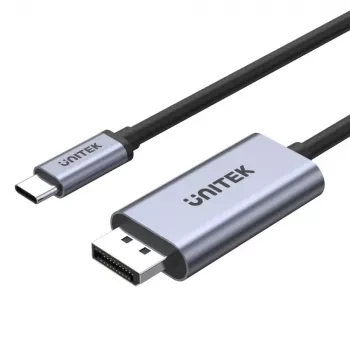 Adaptador de cabo UNITEK V1409A USB-C DisplayPort preto, cinzento