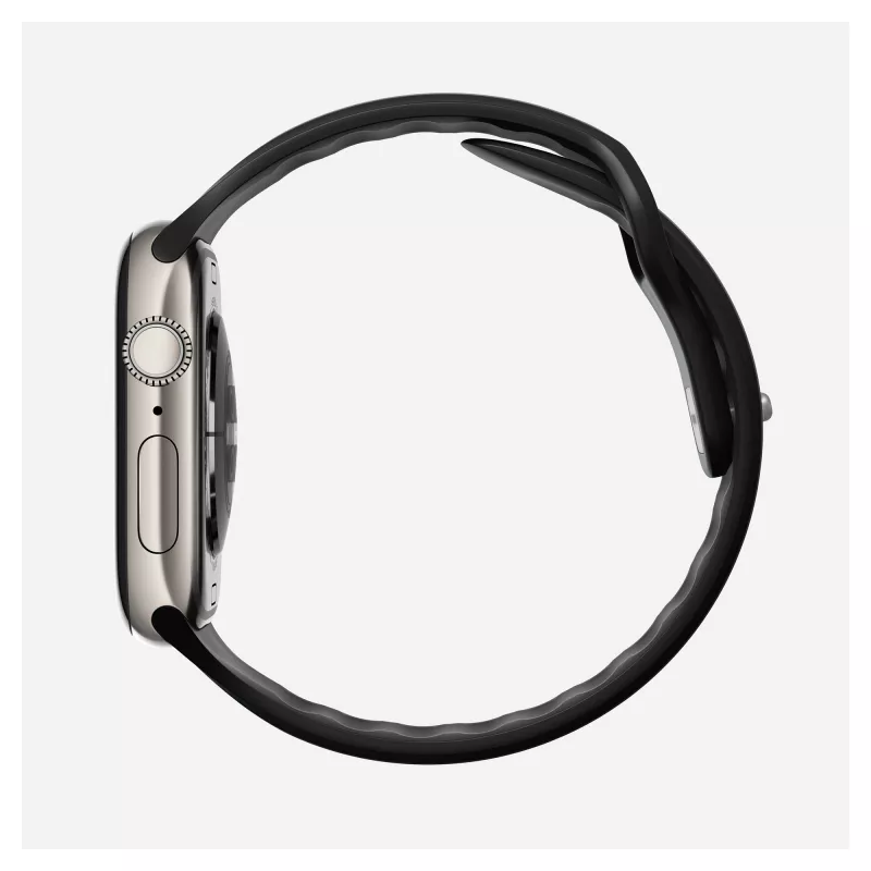 Pulseira Nomad Tempo Band preta de borracha — 20 mm de largura, compatível com pulsos de 155–193 mm