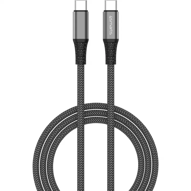 4smarts PremiumCord - Cabo USB - USB-C (M) para USB-C (M) - USB 2.0 - 20 V - 5 A - 1,5 m - Alimentação USB (100 W) - Preto