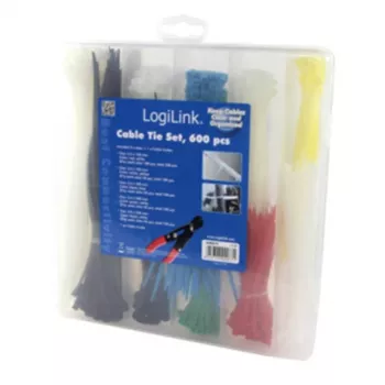 Abraçadeiras LogiLink KAB0019 nylon preto azul verde vermelho branco