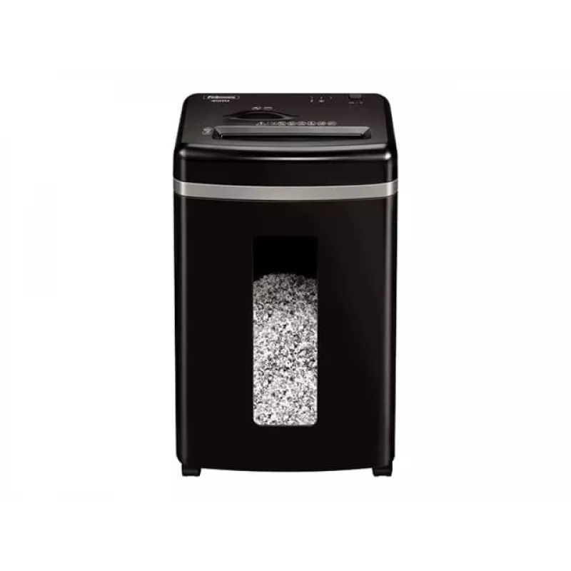 Destruidora de documentos Fellowes Powershred 450M Micro-cut, capacidade 9 folhas, 2 x 12 mm, recipiente de 22 litros, preto