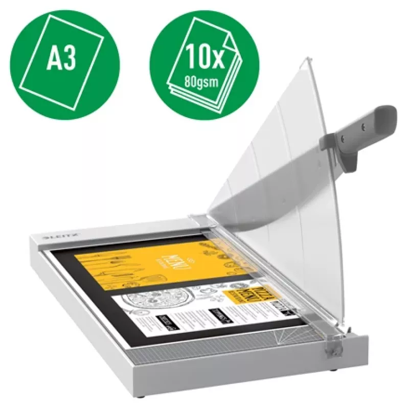 Cortador de papel Leitz Precision Home Office A3, 10 folhas, grampo manual, aço inoxidável, A3, 80 g/m², aço