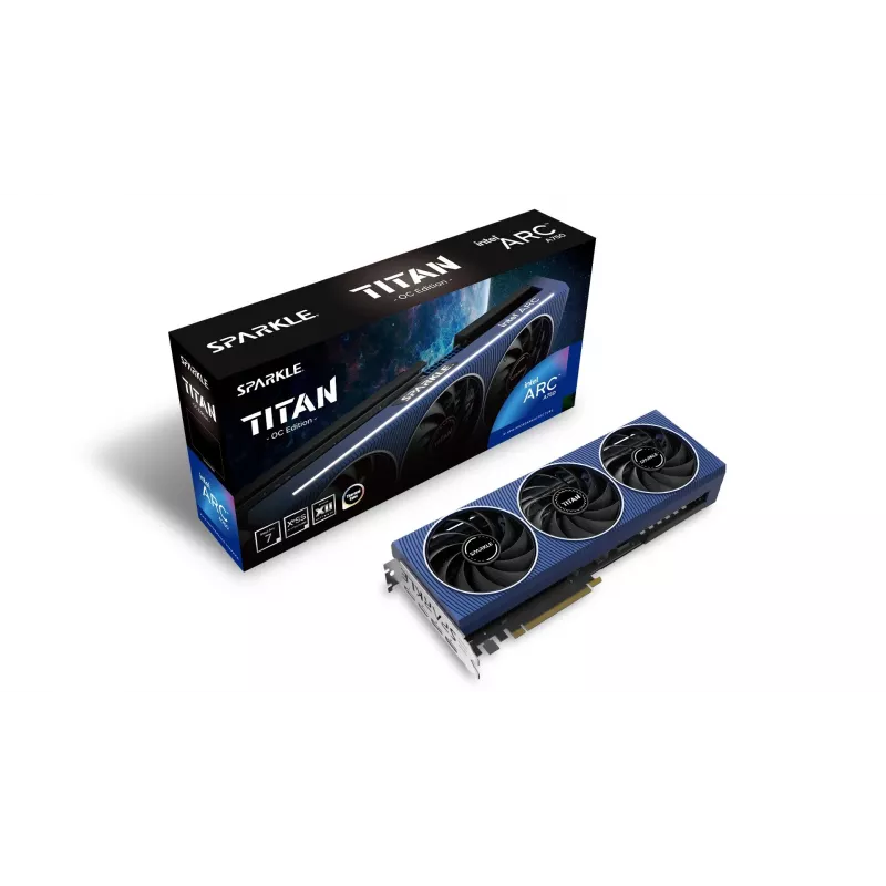 Placa gráfica Sparkle Arc A750 TITAN OC Edition — 8 GB GDDR6, 256-Bit, PCIe 4.0, 2200 MHz