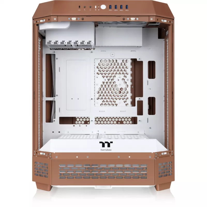 Caixa Thermaltake The Tower 600 CA-1Z1-00MUWN-00 Midi Tower ATX, vidro temperado, 2 ventoinhas de 140 mm, suporte para unidades de 3,5/2,5 polegadas, Mocha Mousse