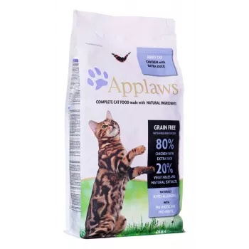 Comida seca para gatos Applaws Frango com Pato 2 kg – alimento completo sem cereais para gatos adultos, 36,5% proteína, 16% gordura