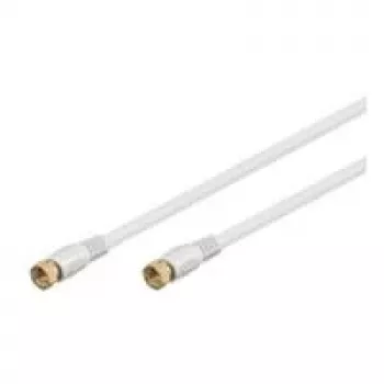 Cabo de ligação SAT Wentronic Goobay, 100% blindado, dourado, branco, 1,5 m - ficha F ficha F (67290)