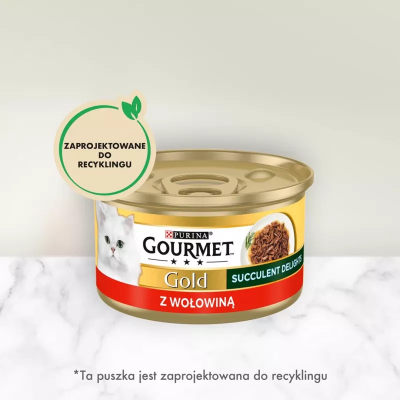PURINA Gourmet Gold Succulent Delights vaca - Alimento húmido para gatos - 85 g