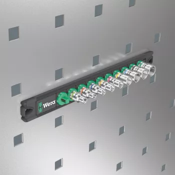 Conjunto de chaves de caixa Wera Zyklop A 1/4 polegadas preto/verde, 9 peças
