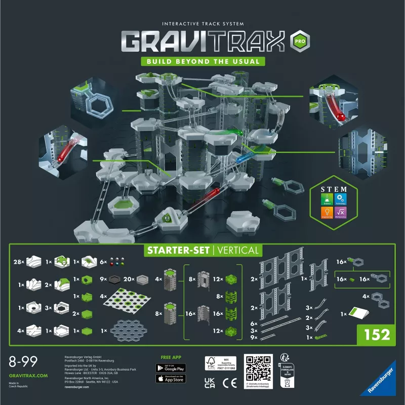 Pista de berlindes de brincar Ravensburger GraviTrax PRO conjunto inicial Vertical a partir dos 8 anos