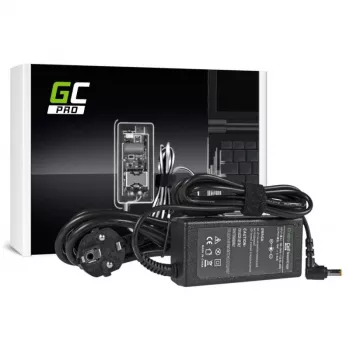 Fonte de alimentação Green Cell AD01P — 60 W, 19 V 3,42 A, fonte de alimentação para portátil para interiores, preto