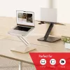 Suporte de secretária Maclean para monitor ou portátil, mola a gás, para trabalho sentado e de pé, preto, MC-493