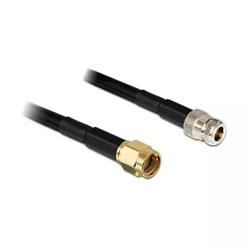 Cabo coaxial DeLOCK 88684 RP-SMA reto 1m preto