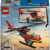 LEGO City Helicóptero dos Bombeiros 60411 Brinquedo de construção, 85 peças, pás do rotor giratórias, 1 minifigura, idade 5+ (220×90×60 mm)