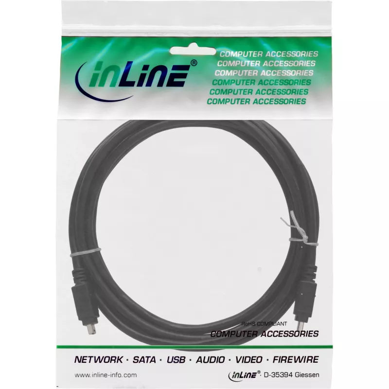 Cabo FireWire 400 1394 InLine 4 pinos ficha/ficha 3 m