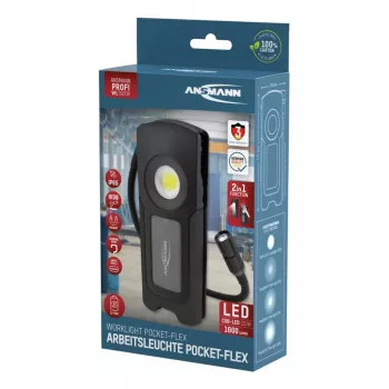 Lanterna de mão LED Ansmann WL1500R Pocket Flex preta 17,1 cm 6000K