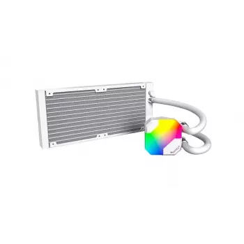 Refrigeração líquida AIO Montech Hyper Flow ARGB 240 mm branco — radiador de 240 mm, iluminação ARGB, acabamento branco