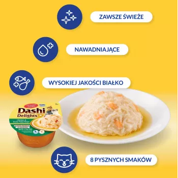 INABA Dashi Delights frango com flocos de bonito em caldo - snack para gatos - 70 g