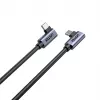 Cabo USB-C Unitek C14147ABK01 90°–90° PD 100W 0,5 m, angular para angular, preto
