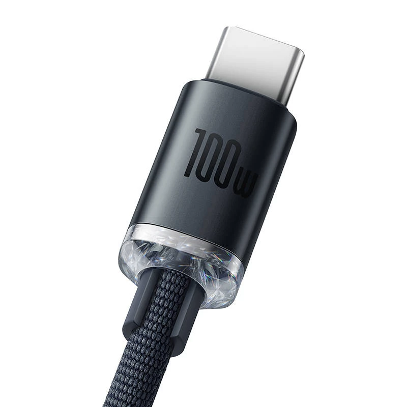 Cabo Baseus Crystal Shine USB para USB-C, 100W, 2m (preto)
