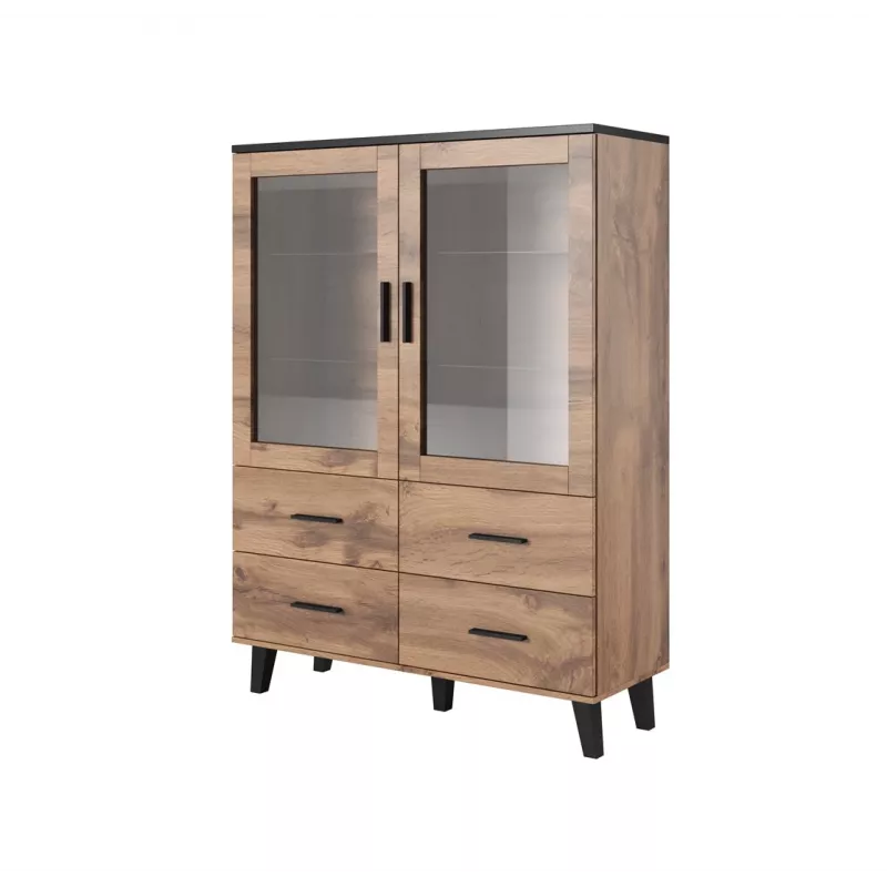 Cama conjunto de sala LOTTA 2 (aparador 150 2D3DR + aparador 110 2D4DR + vitrina 120 + mesa de centro 110)