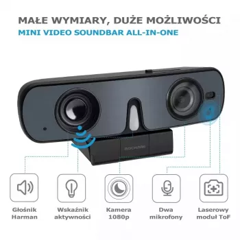 Webcam tudo-em-um 1080p USB Rocware RC08