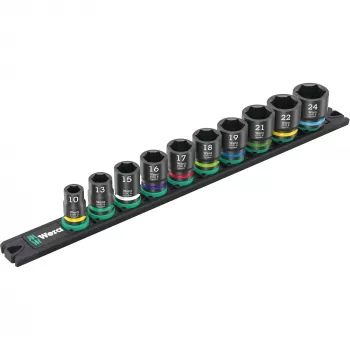 Barra magnética para chaves de caixa 9607 B Impaktor 1 conjunto de chaves de caixa 3/8 preto/verde, 10 peças, para chave de impacto