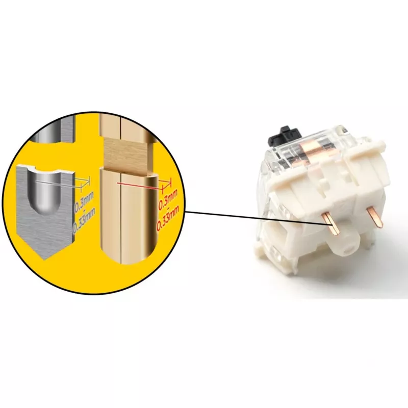 Gateron G Pro 3.0 Conjunto de interruptores, interruptores de teclas branco/transparente, 110 unid.