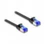 Cabo de rede DeLOCK RJ45 cabo patch plano ficha macho para ficha macho Cat.6A 0,25 m preto