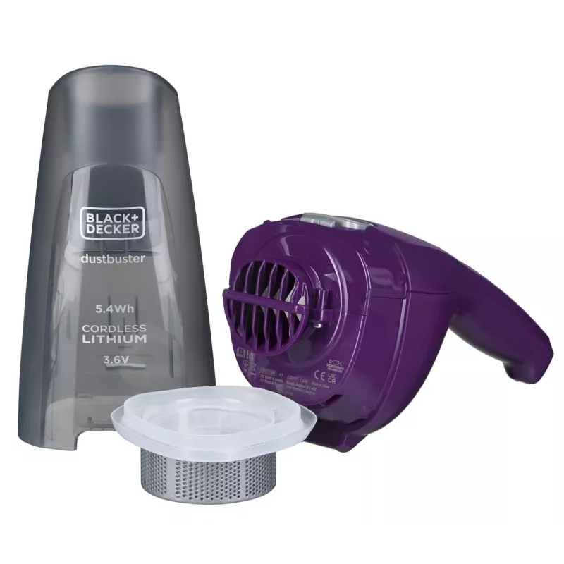 Aspirador de mão Black & Decker NVC115W cinzento, lilás sem saco