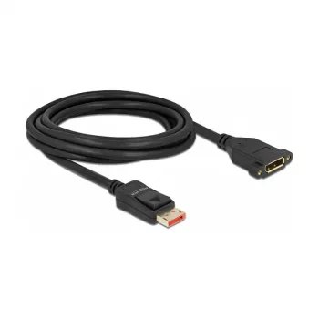 Cabo de extensão DisplayPort para montagem em painel DeLOCK 87098 8K 60 Hz 3 m