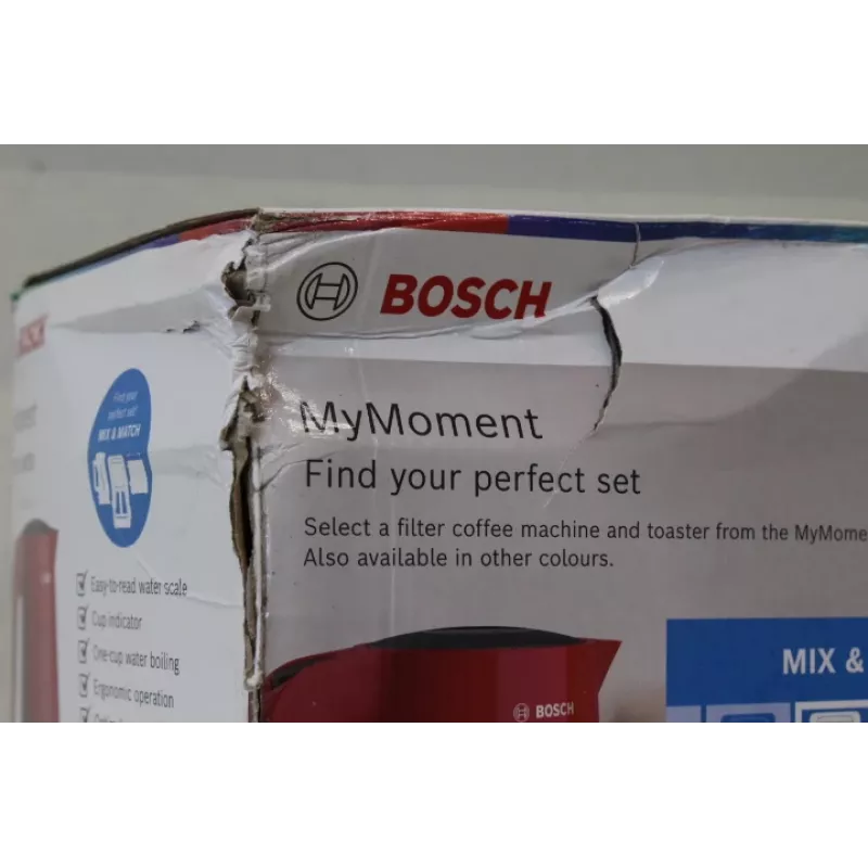 SALE OUT. | Chaleira Bosch | TWK2M164 MyMoment | Elétrica | 2400 W | 1,7 L | Plástico | Base rotativa 360° | Vermelha | EMBALAGEM DANIFICADA