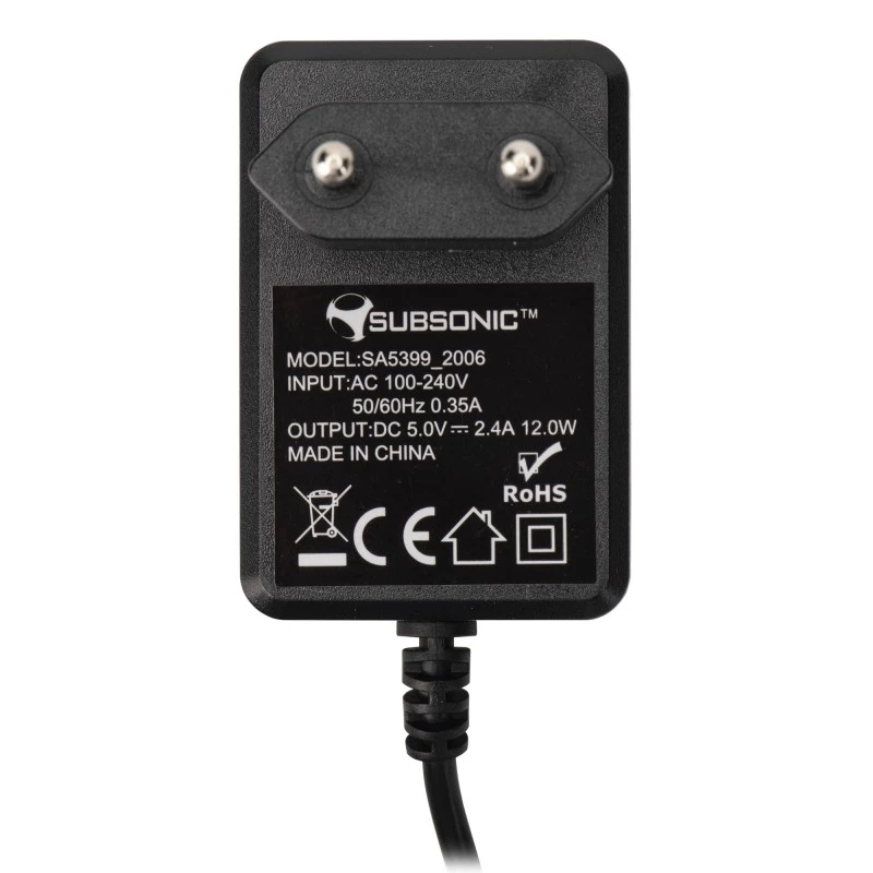 Carregador de parede SUBSONIC SA5399 15W design compacto para dispositivos Switch