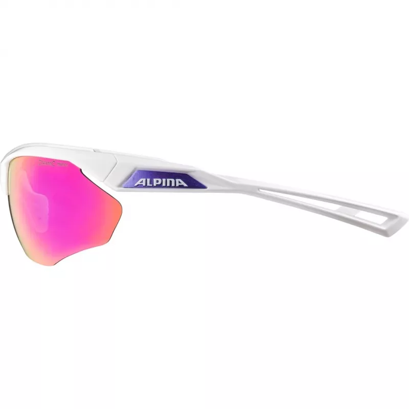 Óculos de sol ALPINA para ciclismo NYLOS HR branco-lilás lente lilás brilhante Cat.3