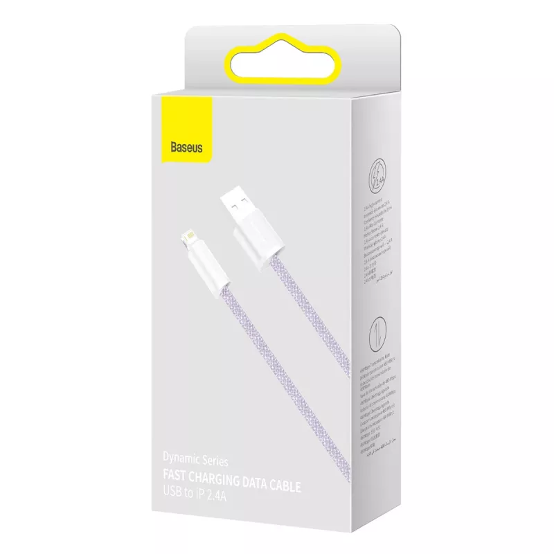 Cabo Baseus Dynamic USB para Lightning, 2,4 A, 2 m (violeta)