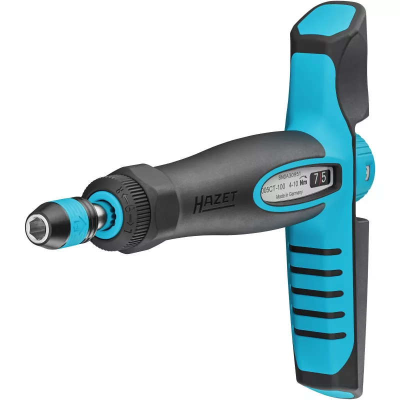 Chave de fendas dinamométrica 6005CT-100 (preto/azul, 4 - 10 Nm, encaixe de pontas 1/4, punho em T)