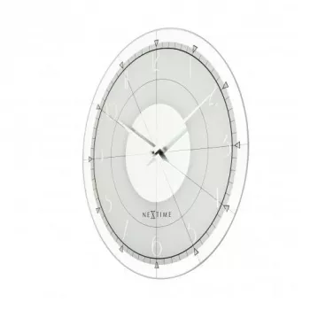 Relógio de parede NeXtime 8125 Fancy Round, Ø43 cm, branco/prateado